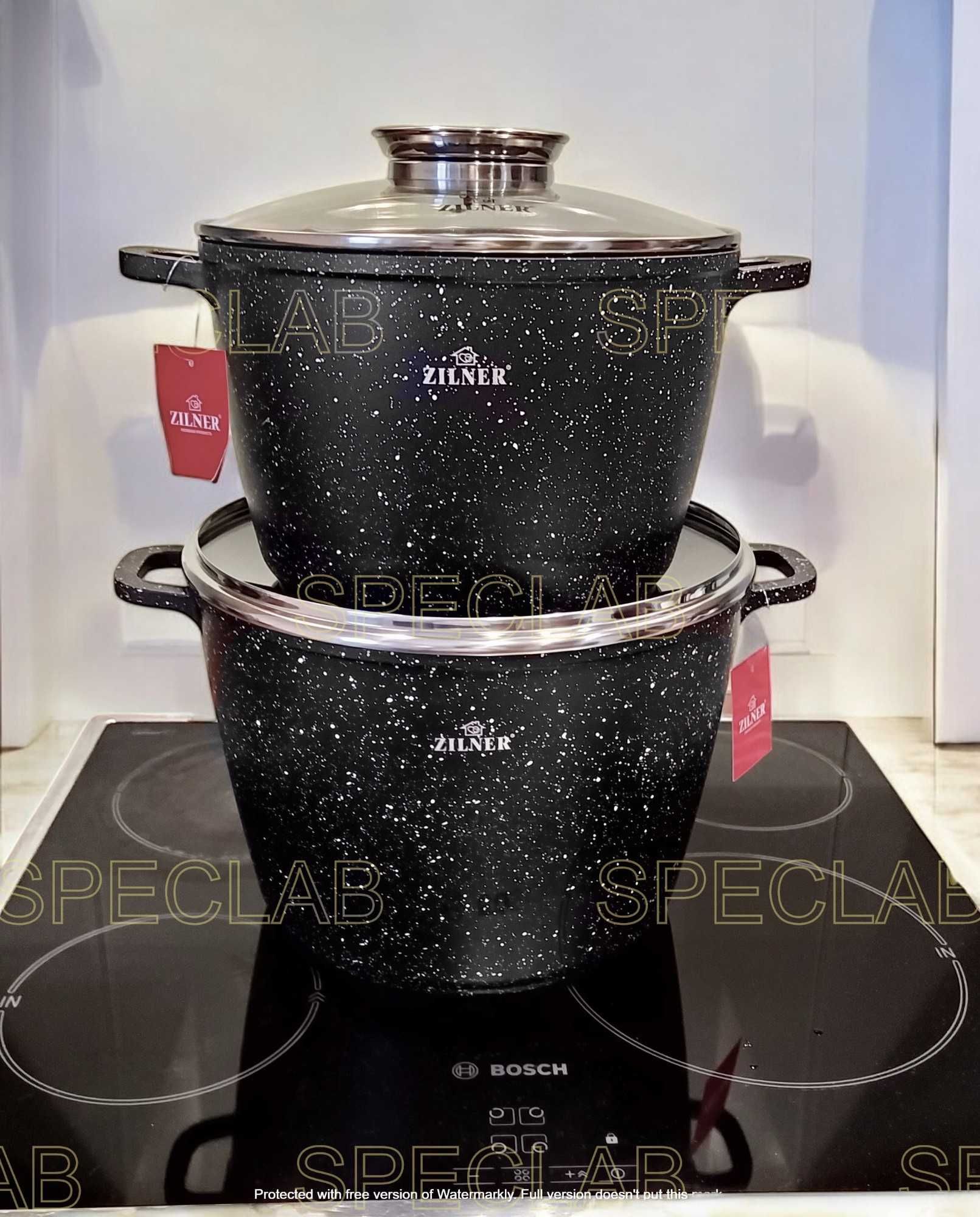 Garnki marmurowe 10,2L + 6,2L. ZL-7011 GAZ, INDUKCJA, HALOGEN