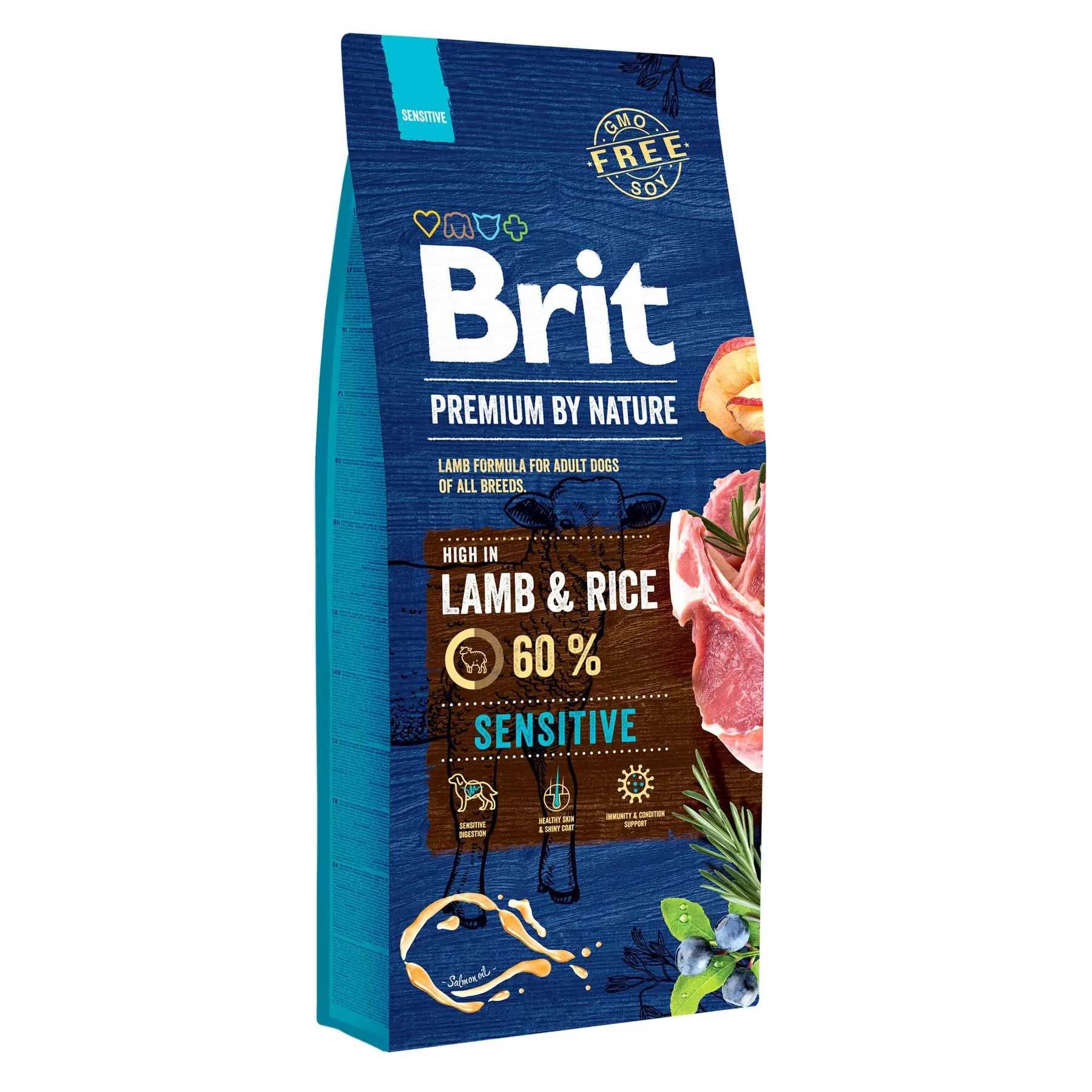 Сухий корм для собак Brit Premium Sensitive Lamb & Rice 15 кг