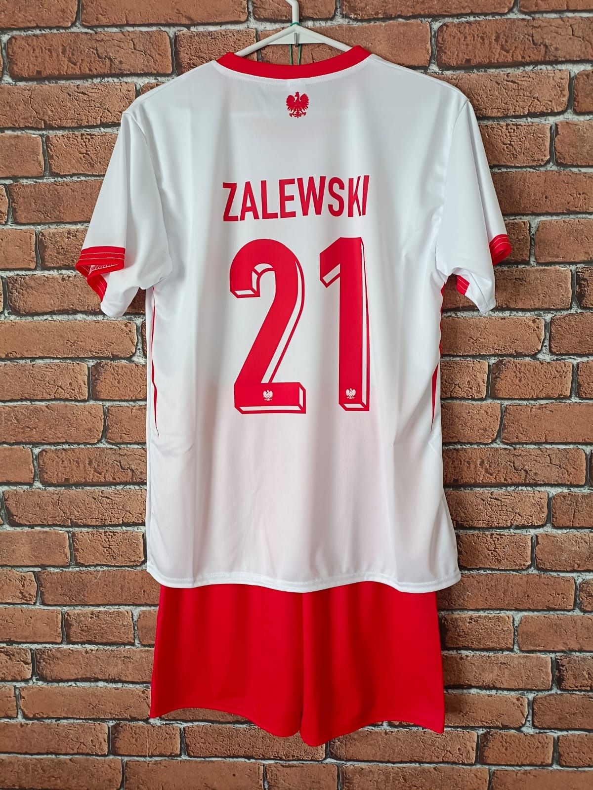 Strój piłkarski dziecięcy z getrami Polska Zalewski rozm. 158