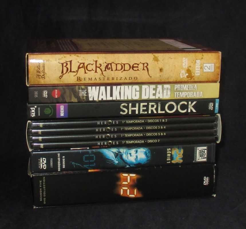 Séries DVD Temporadas Walking Dead Sherlock Heroes 24 Black Adder