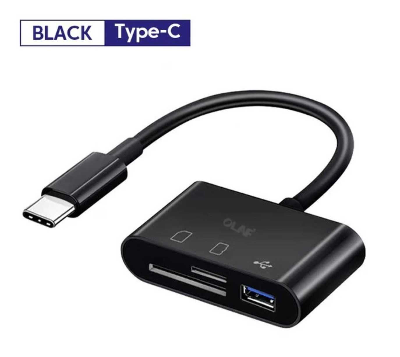 Картридер хаб USB hub Адаптер Type-C TF CF SD