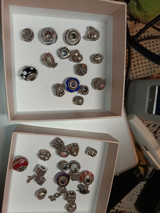 Pandora  pendentes raro antigos prata da lei 925  vidro muranoe fio