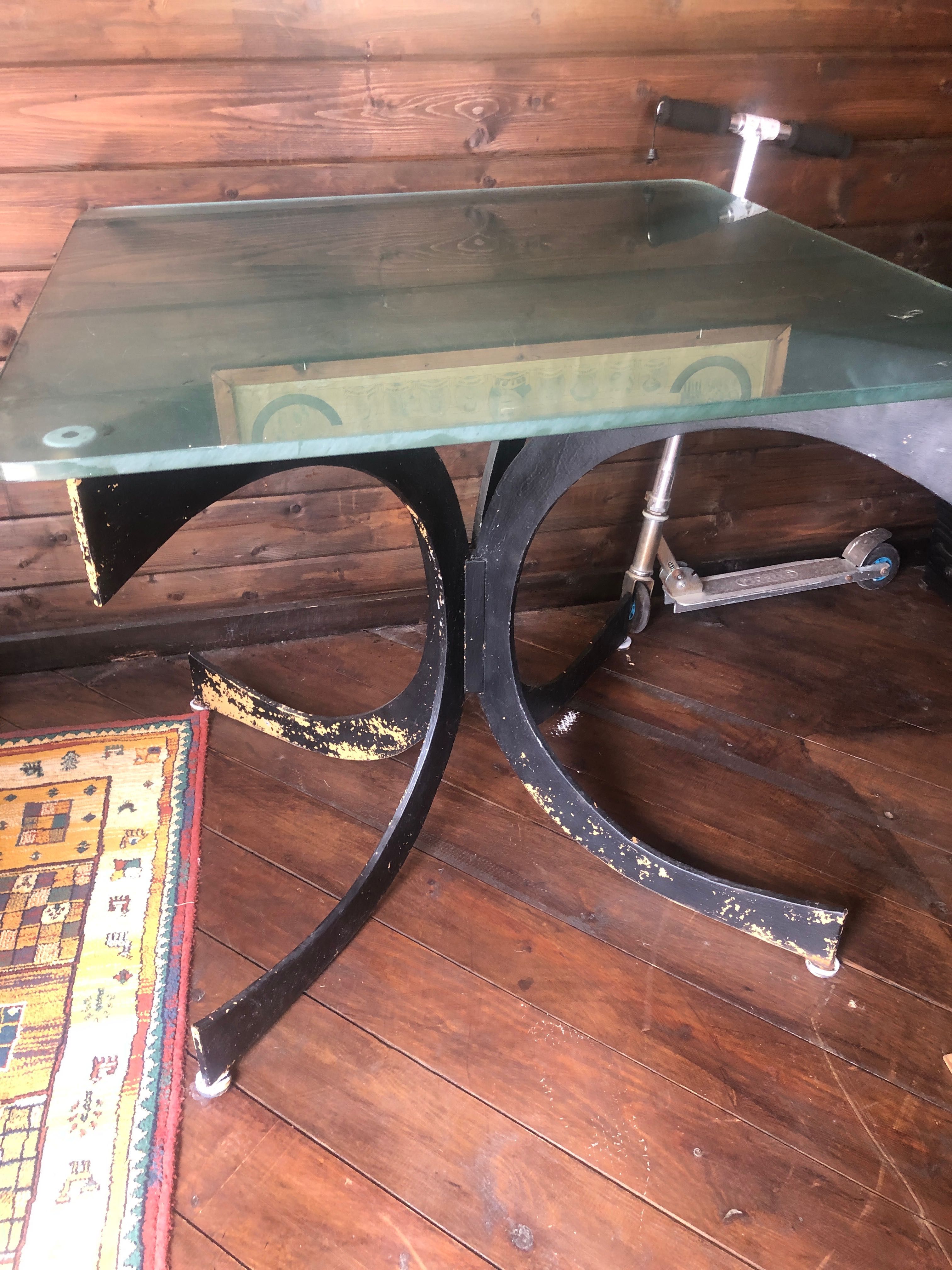 Mesa Vidro e ferro temperado