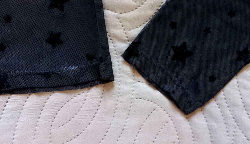 Używana czarna bluzka z siateczki - gwiazdki - New Yorker - rozm. uniw