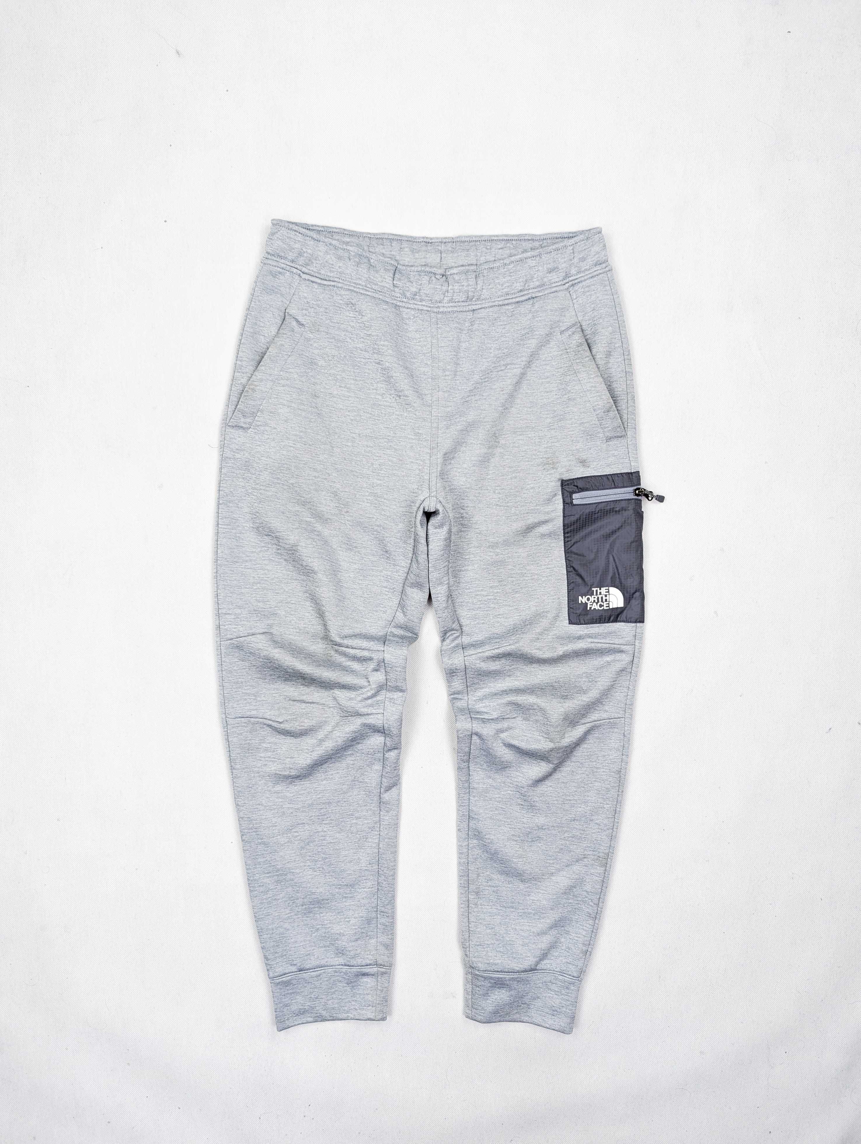 The North Face szare spodnie dresowe dresy S logo