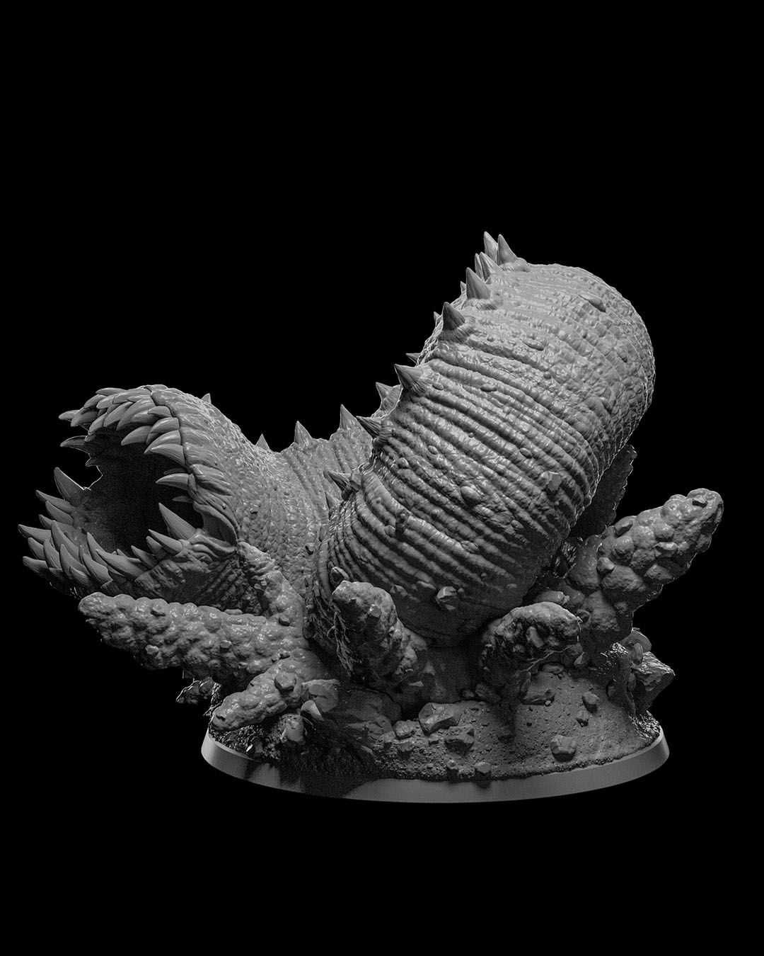 Olbrzymi Robak Piaskowy Figurka 32mm 14K zgodna z DnD RPG Pathfinder