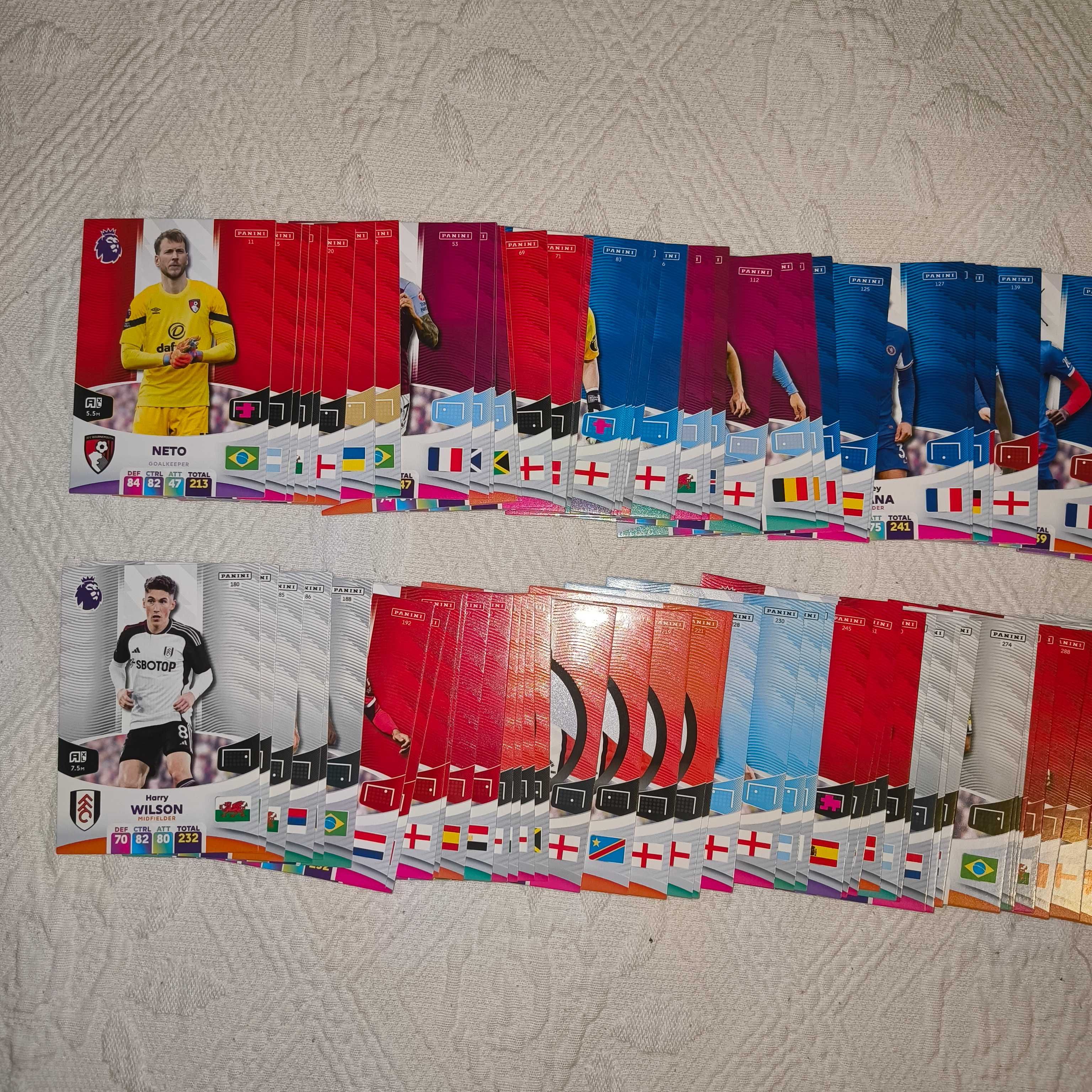 Lote 124 Cartas Premier League 2024 Panini