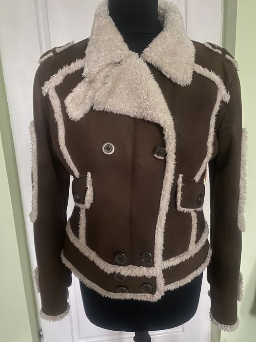 Brązowy kożuszek ramoneska rM