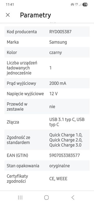 Ładowarka indukcyjna Samsung