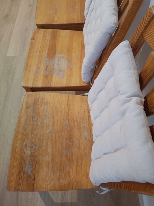 Solidne krzesła drewniane do renowacji 4 sztuki