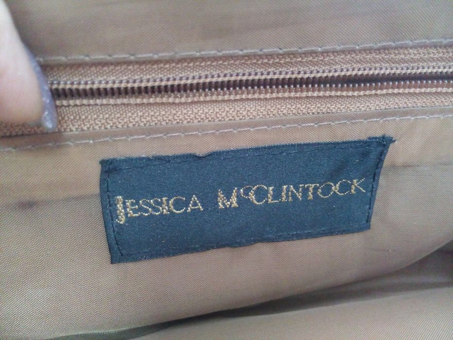 Jessica McСlintock! винтаж лак кожа крокодила сумочка на цепочке клатч