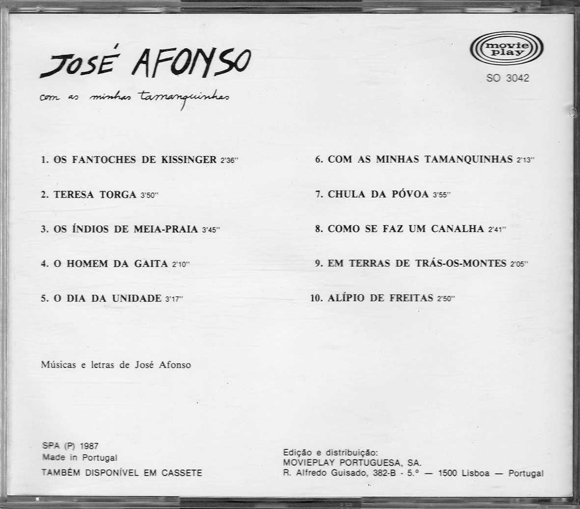 CD José Afonso - Com As Minhas Tamanquinhas