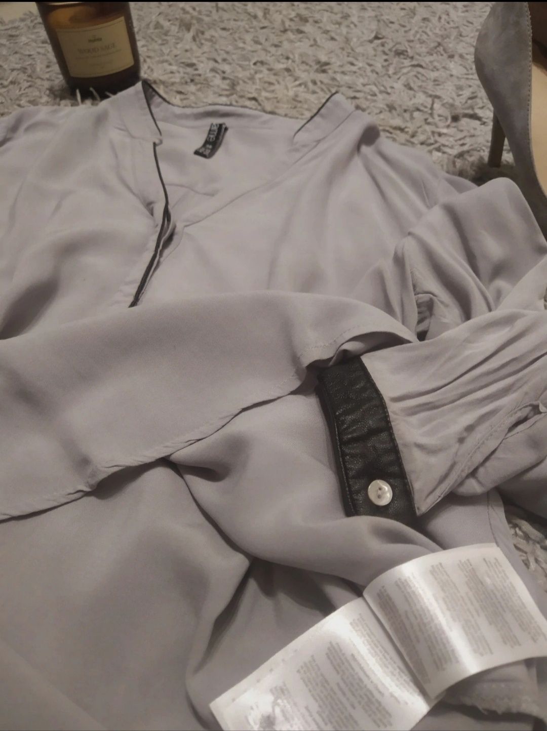 Bluzka koszulowa 38 #szara #lekka #casual #perełka