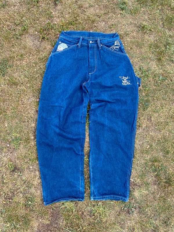 Spodnie vintage baggy Jeans Sohk M L 34 granatowy hiphop rap swag jnco
