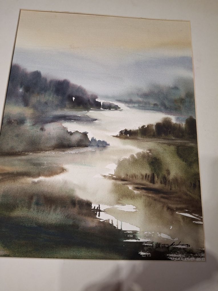 António Neves grande aguarela Douro ? Pintura