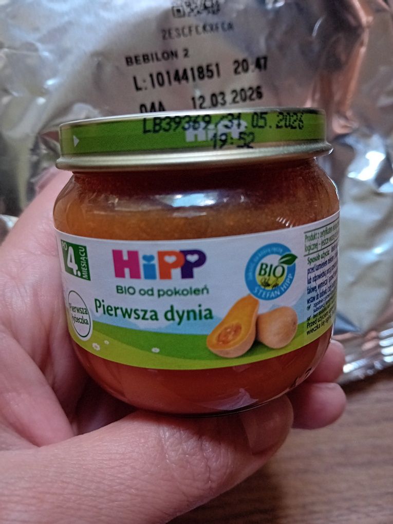 Mleko Bebilon 2 + dynia pierwsza łyżeczka