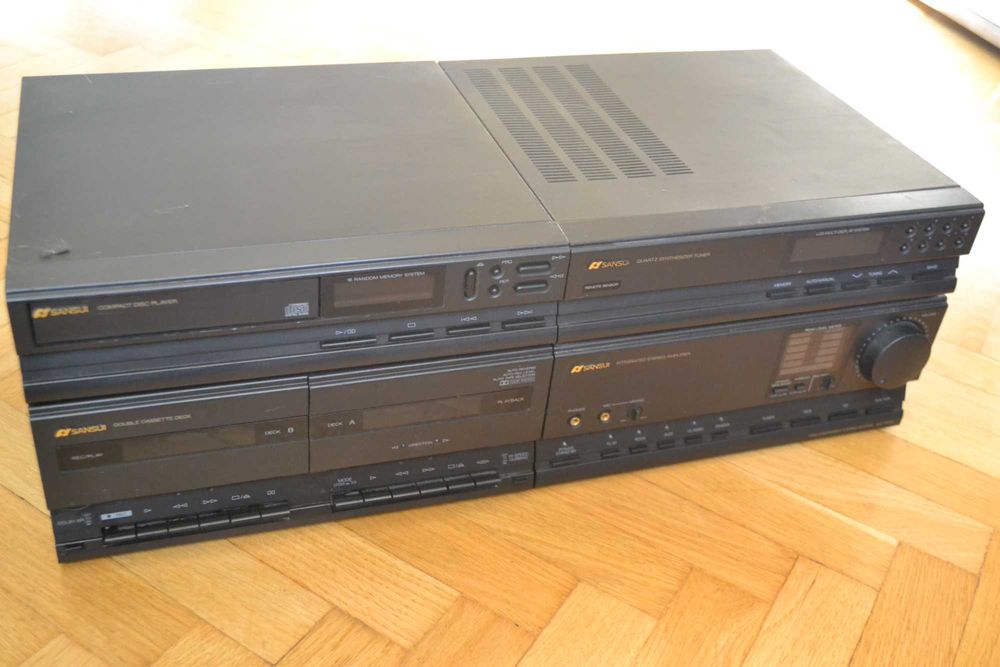 Mini wieża Sansui TA-1000L 2x40W CD 2 kaset magnetofon tuner sprawna