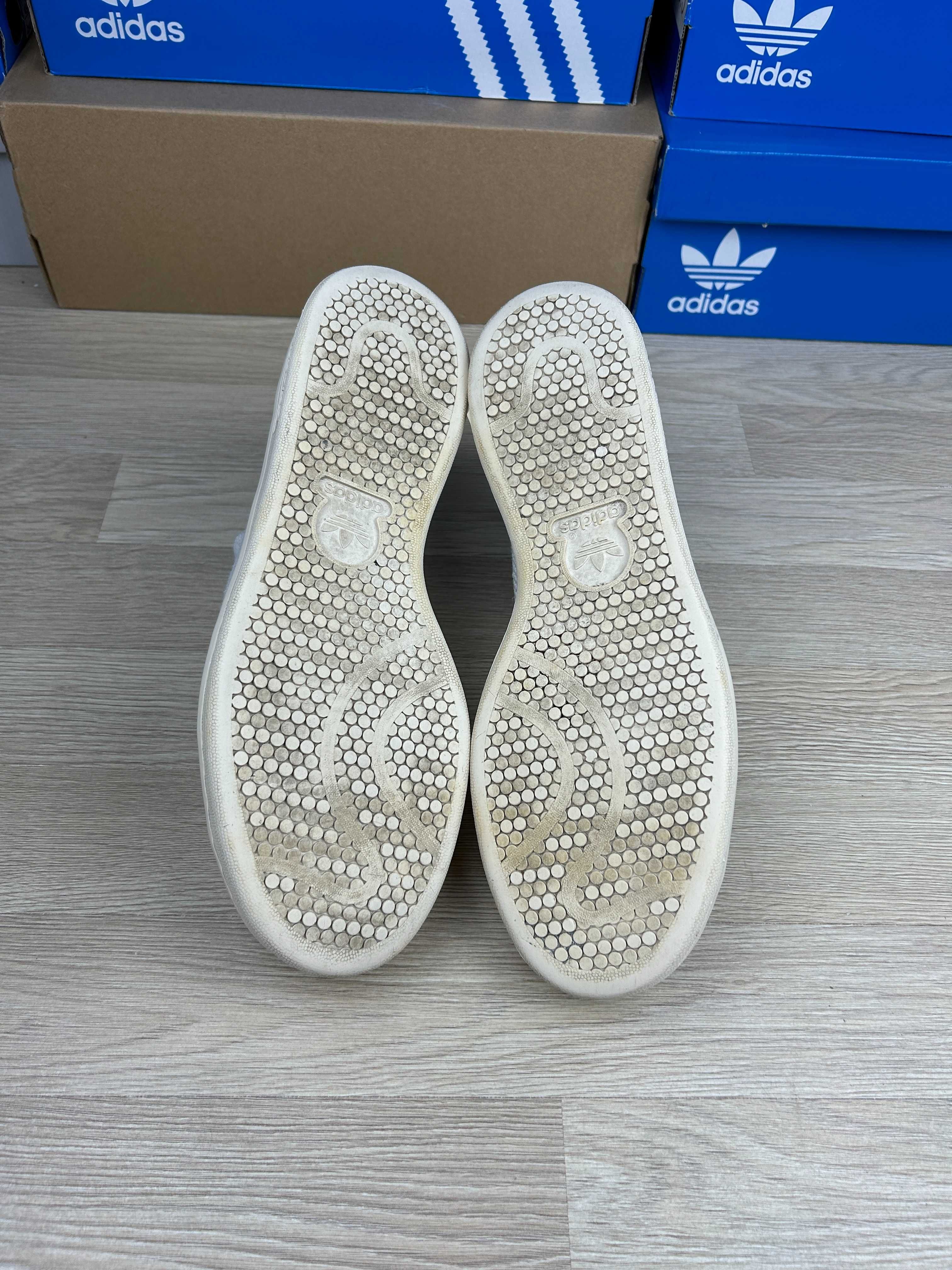 Кроссовки кеды Adidas Stan Smith Primeknit сеточка белые мужские 42