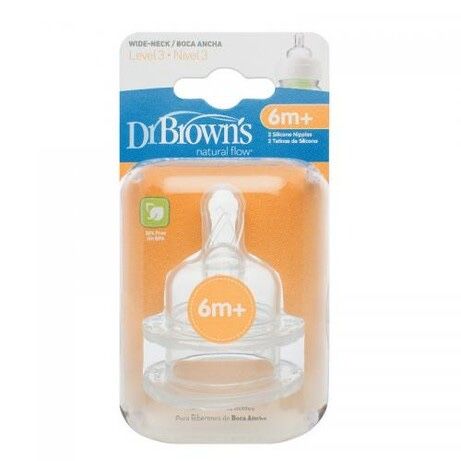 Соска 3-го уровня Dr. Brown's для бутылочки с широким горлышком силико