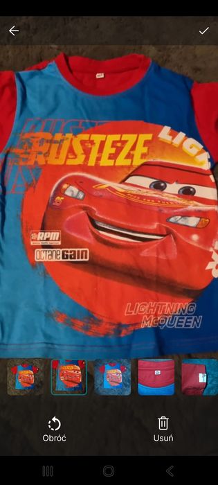 Koszulka chłopięca z nadrukiem Zygzaka McQueena z filmu "Auta".
