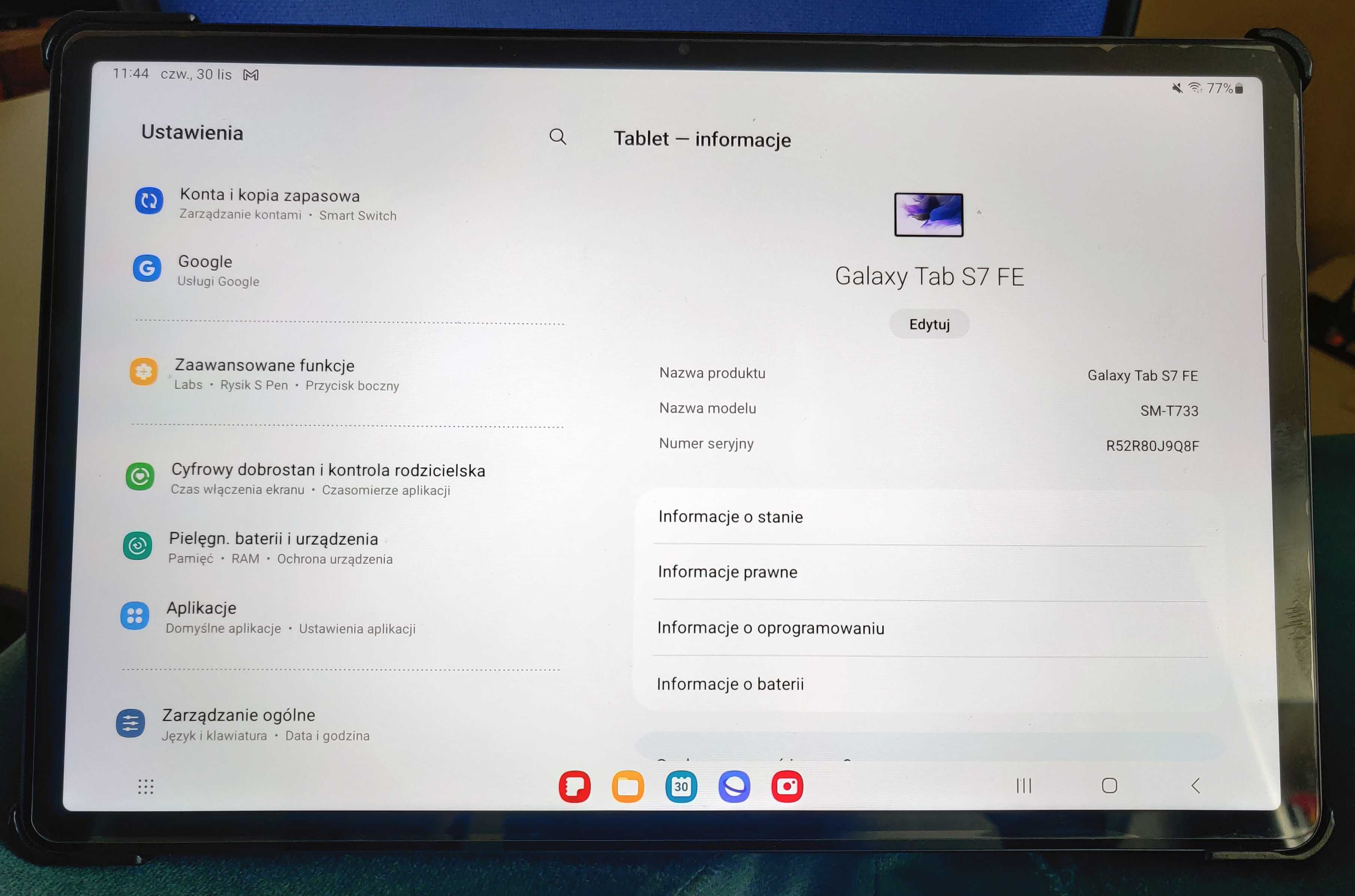 Galaxy Tab S7 FE (12,4", 6+128GB, S pen, WiFi)