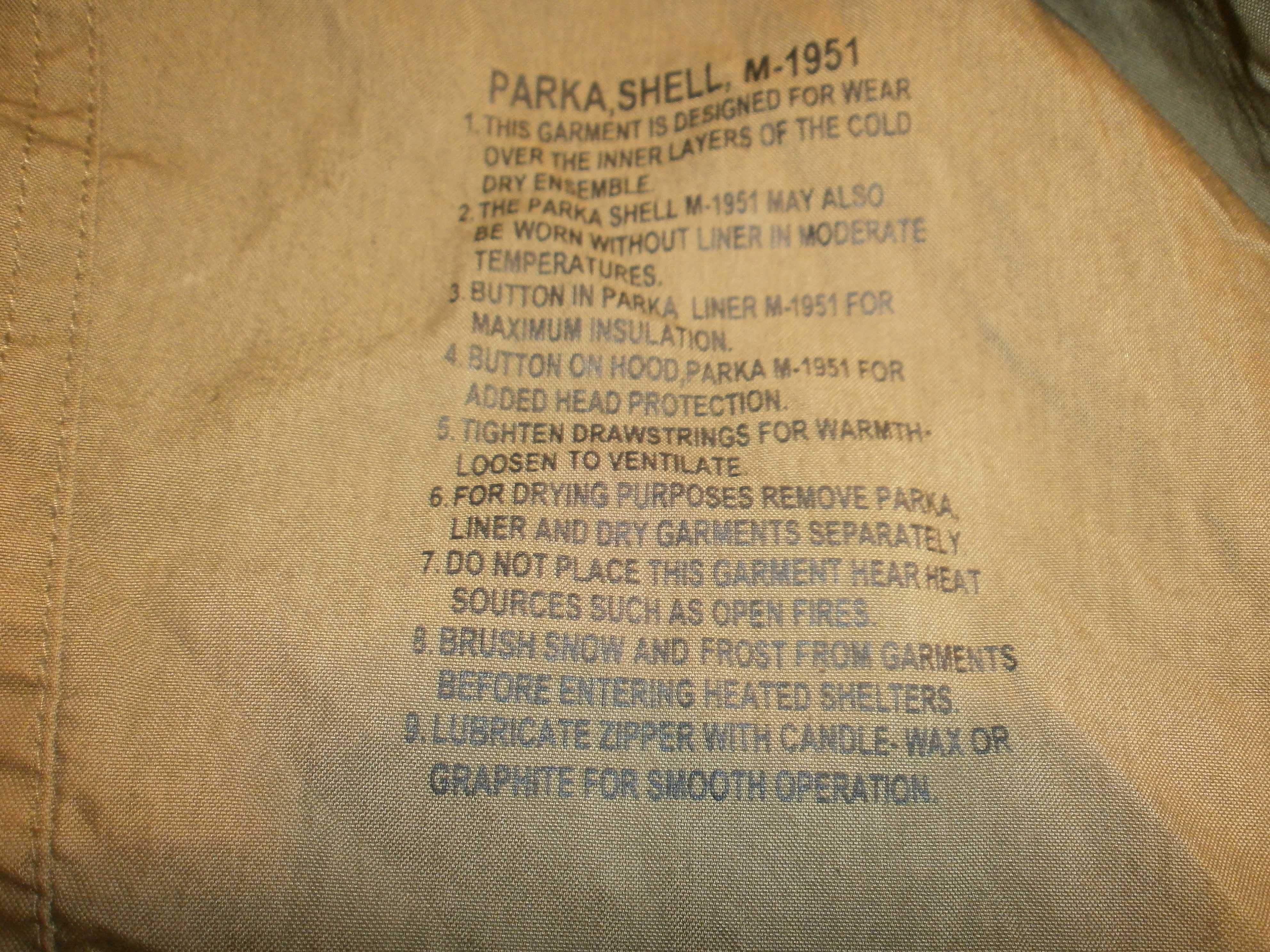 Куртка ветровка штормовка M-1951 Parka-Shell, разм.L, наш 62.ПОГ-74 см