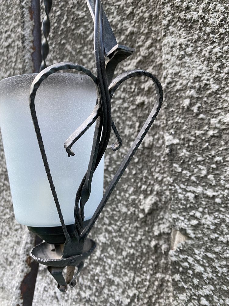 Lampa wisząca PRL komplet 2 sztuki metaloplastyka