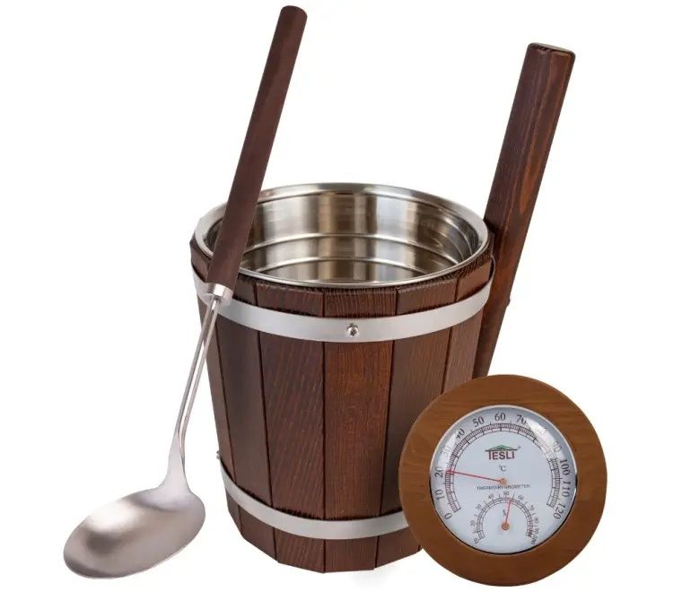 Шайка, відро для бані та сауни з вставкою