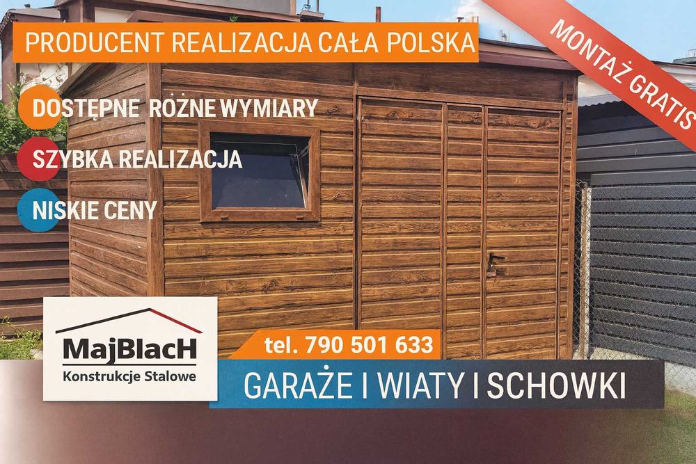 Złoty Dąb Garaż Blaszany – Schowek |Szybka Dostawa|Wiata  – Maj-Blach