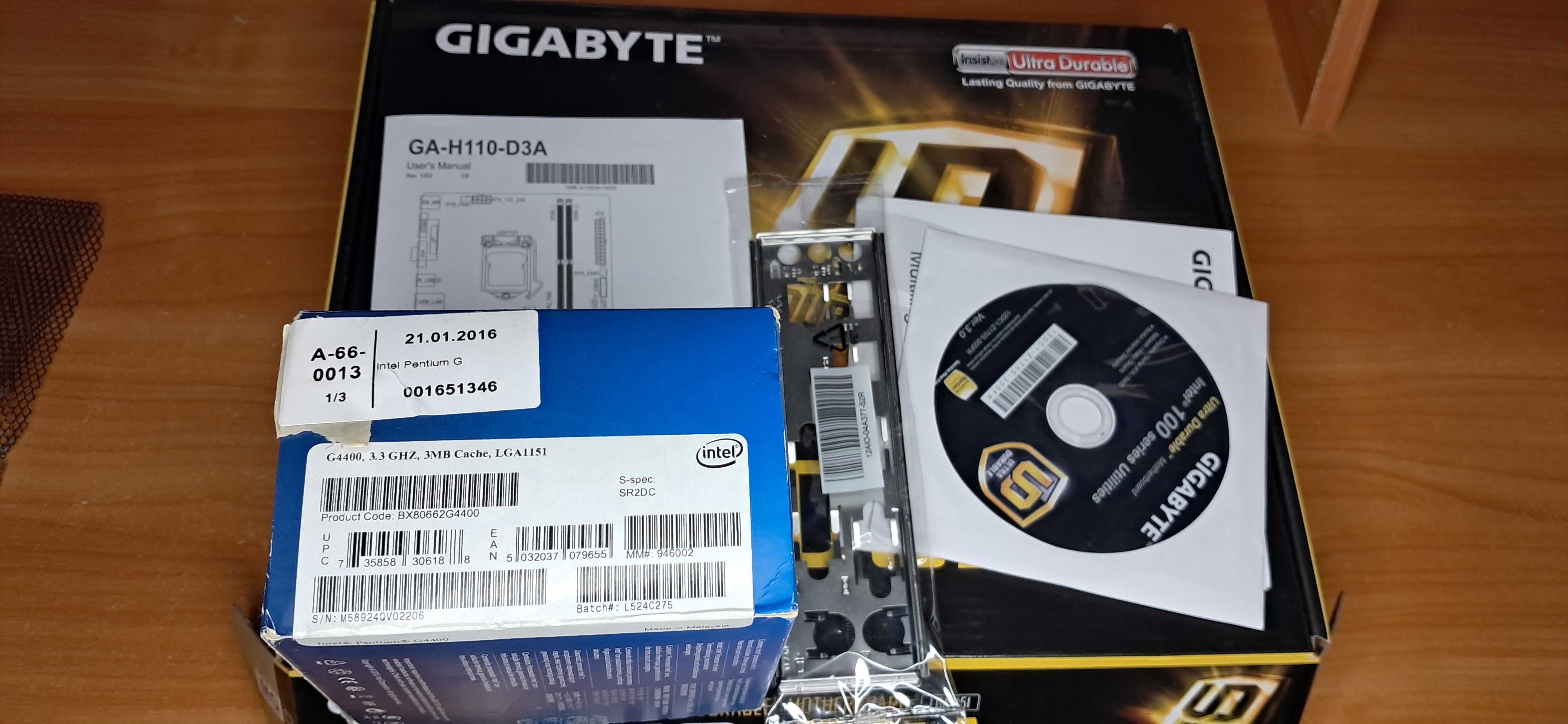 Материнская плата Intel LGA 1151 Gigabyte GA-H110-D3A + память+ проц