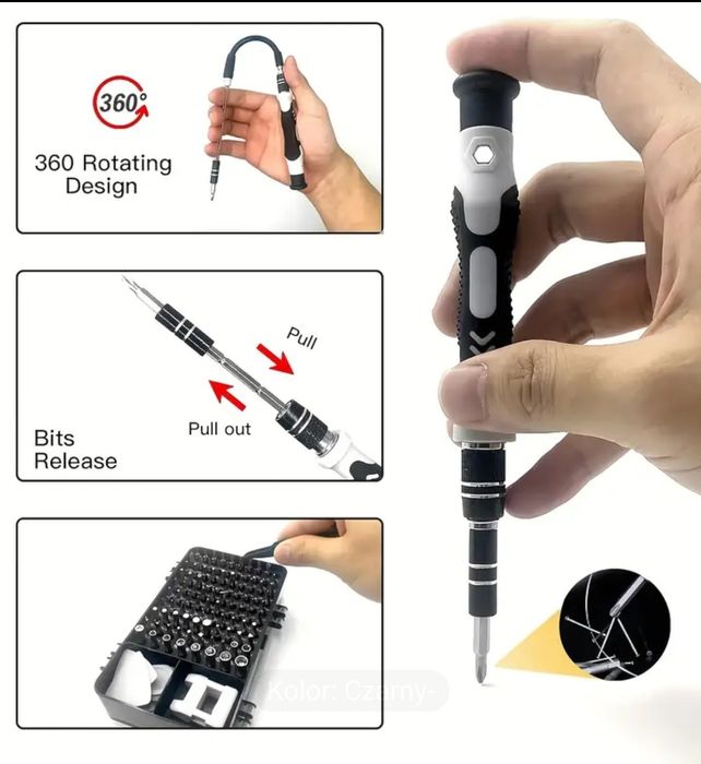 Precyzyjny zestaw śrubokrętów 115-w-1