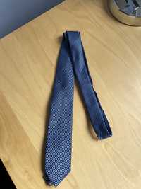 Krawat w paski niebieskie i czarne
