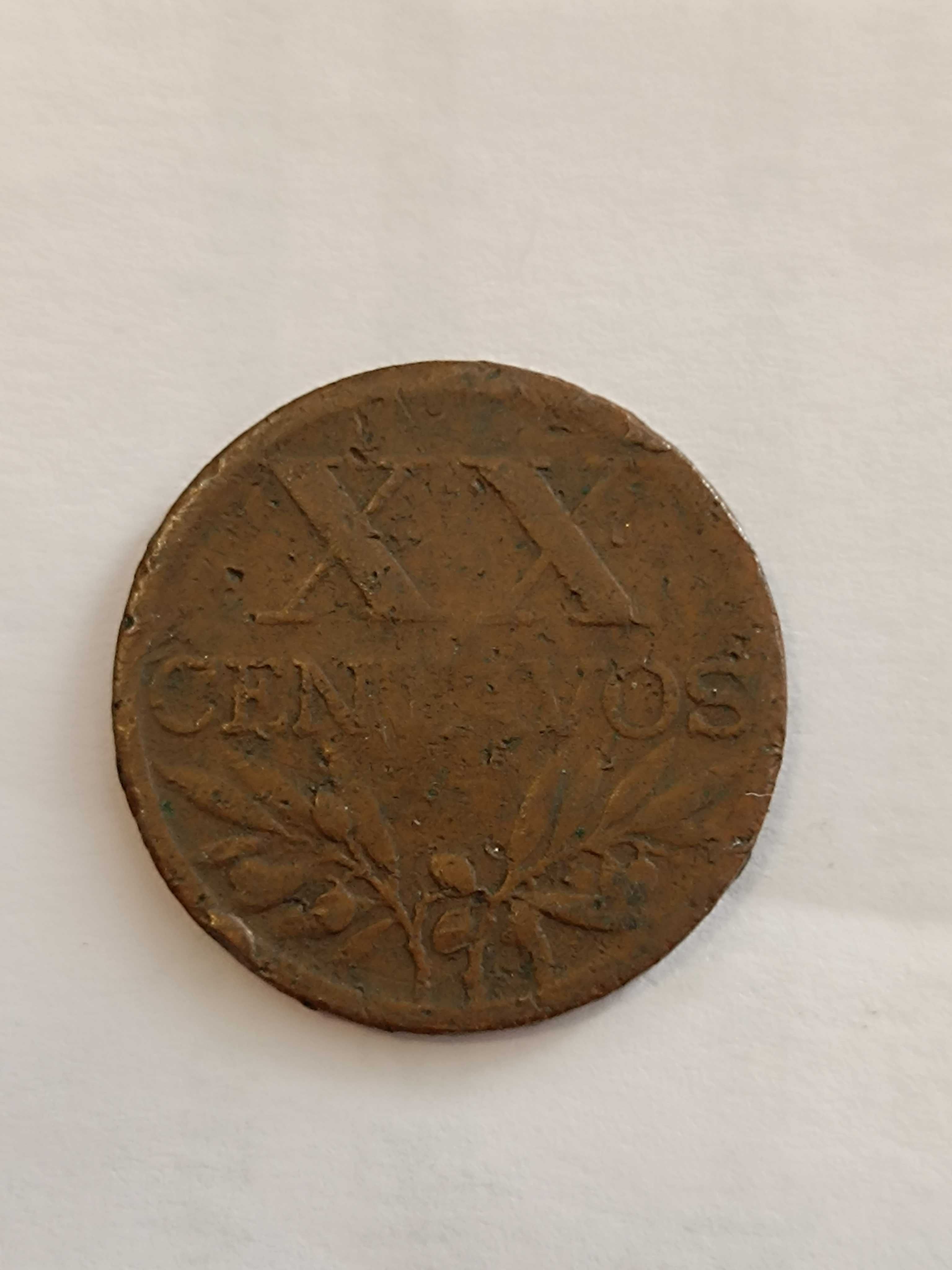 Moeda portuguesa de 20 centavos de 1951.
