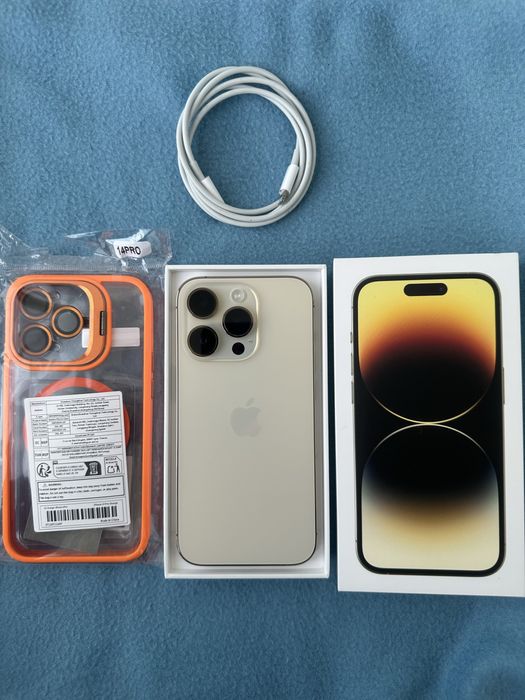 IPhone 14 Pro Gold 256Gb, Neverlock, стан ідеал, коробка, чек
