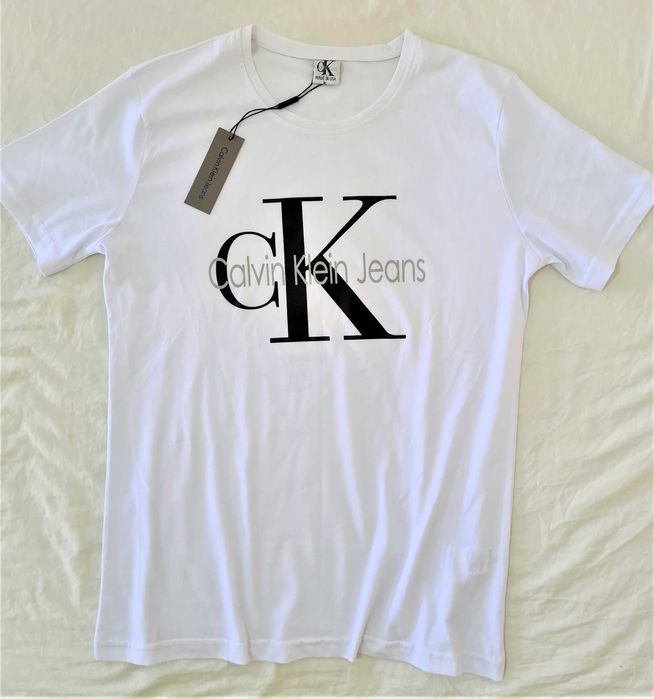 Nowy biały męski Tshirt CALVIN KLEIN koszulka okazja tanio XL