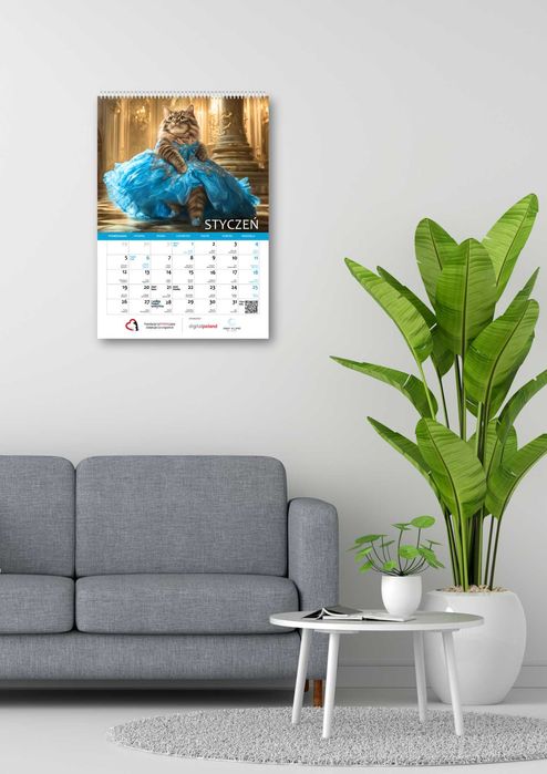 Kalendarz charytatywny ścienny koty 2026 Fundacja tyMMMczasy