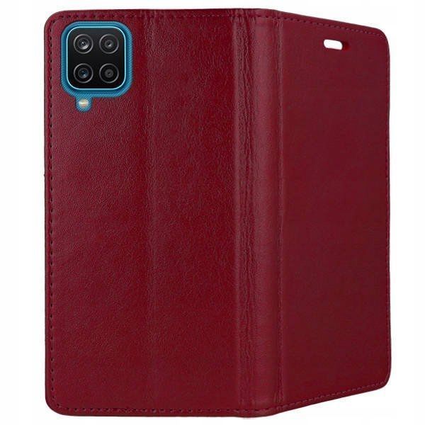 Etui Z Klapką Magnetic Samsung Galaxy A12 / M12 Burgundowe / Bordowe