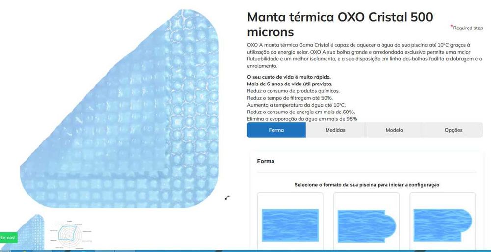 Cobertura de manta térmica para piscina + Enrolador