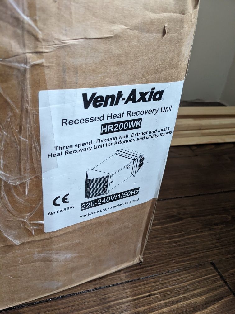 Rekuperator ścienny Vent Axia HR200wk wentylator