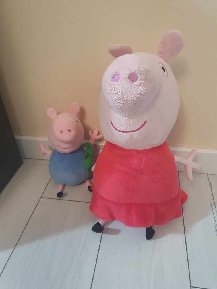 Duża Peppa 50cm i George zestaw maskotek