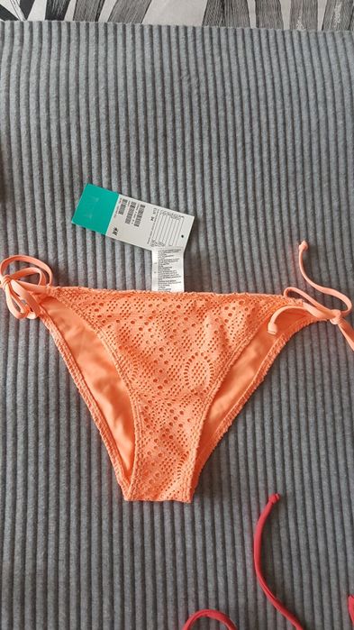 Majtki bikini koralowe H&M 34 dół stróju kąpielowego