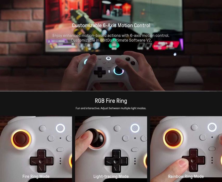 Геймпад 8BitDo Ultimate 2 для Windows/Android ігровий контролер TMR
