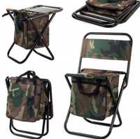 Krzesło składane wędkarskie składane z oparciem torbą taboret plecak