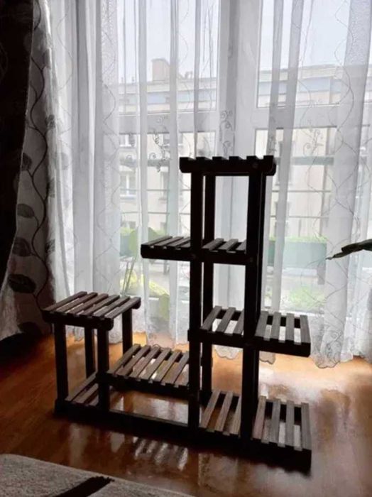 Kwietnik Drewniany Stojący Drabinka Regał Stojak Na Kwiaty Rośliny