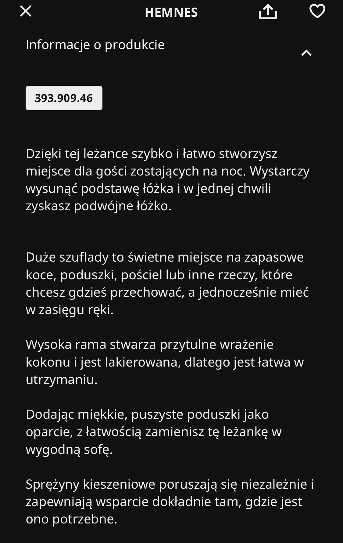 Leżanka, łóżko rozkładane ikea hemnes