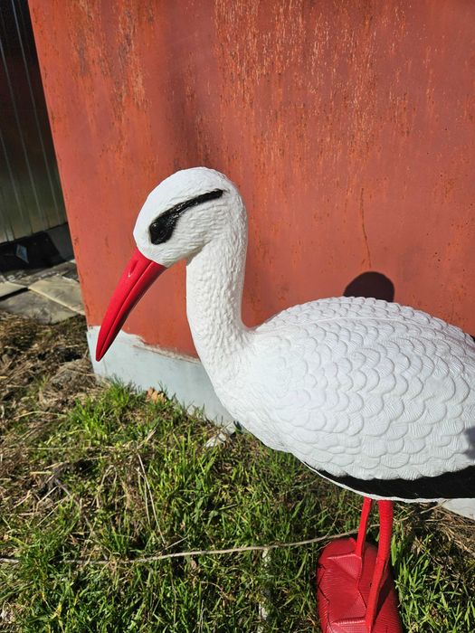 Wysoka figurka bocian bociek wiosna lato na ogród działkę prezent
