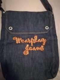 Mala em ganga da marca wearplay jeans.