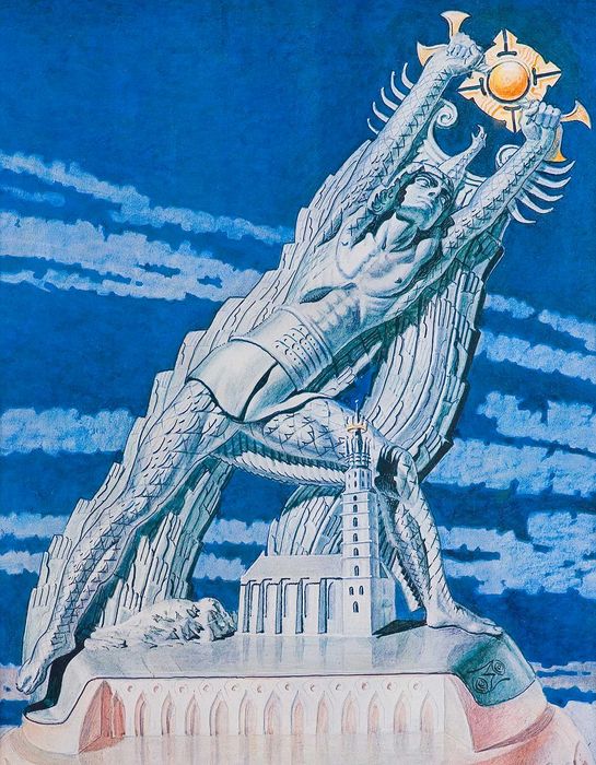 Kopernik wstrzymujący słońce, 1973
Stanisław Szukalski