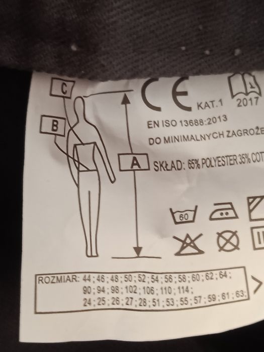 Spodnie robocze męskie rozmiar 54