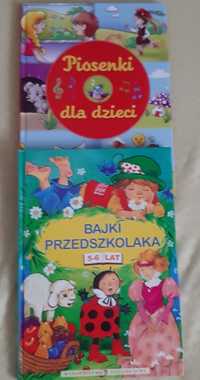 2 książki dla dzieci:"Bajki przedszkolaka"i"Piosenki dla dzieci"